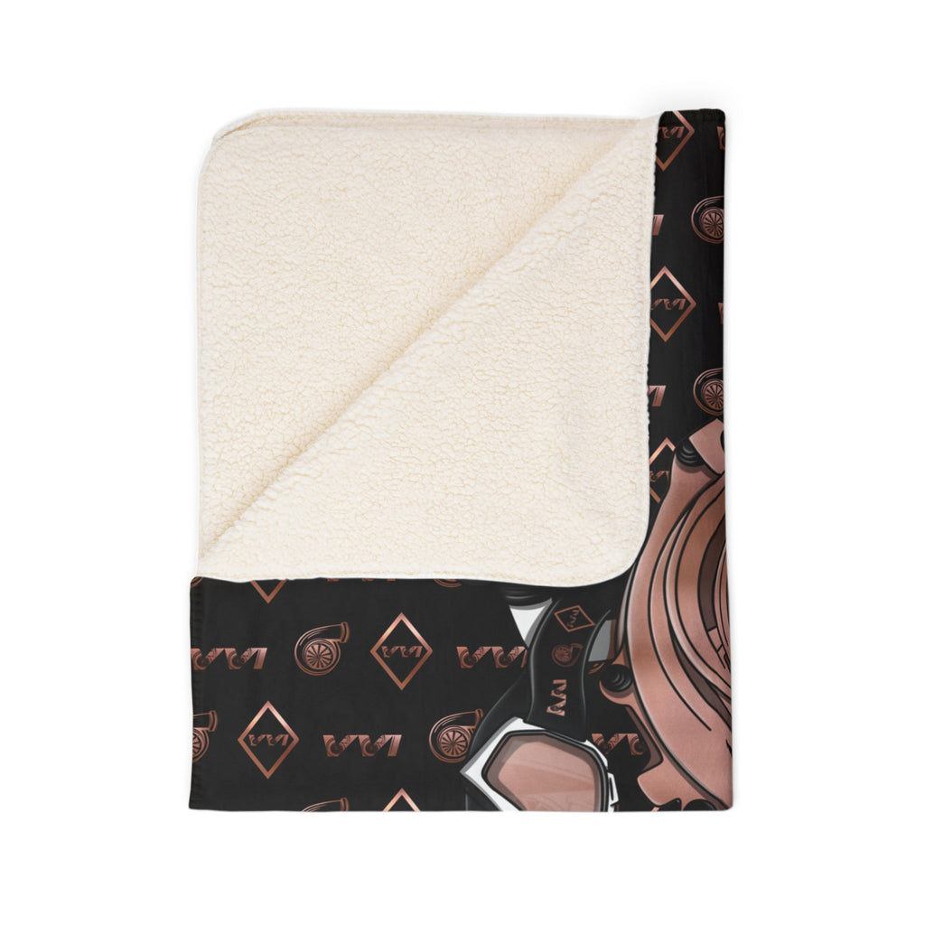 Sand Dunes & Fancy Drinks • Black & Rose Gold • Sherpa Blanket
