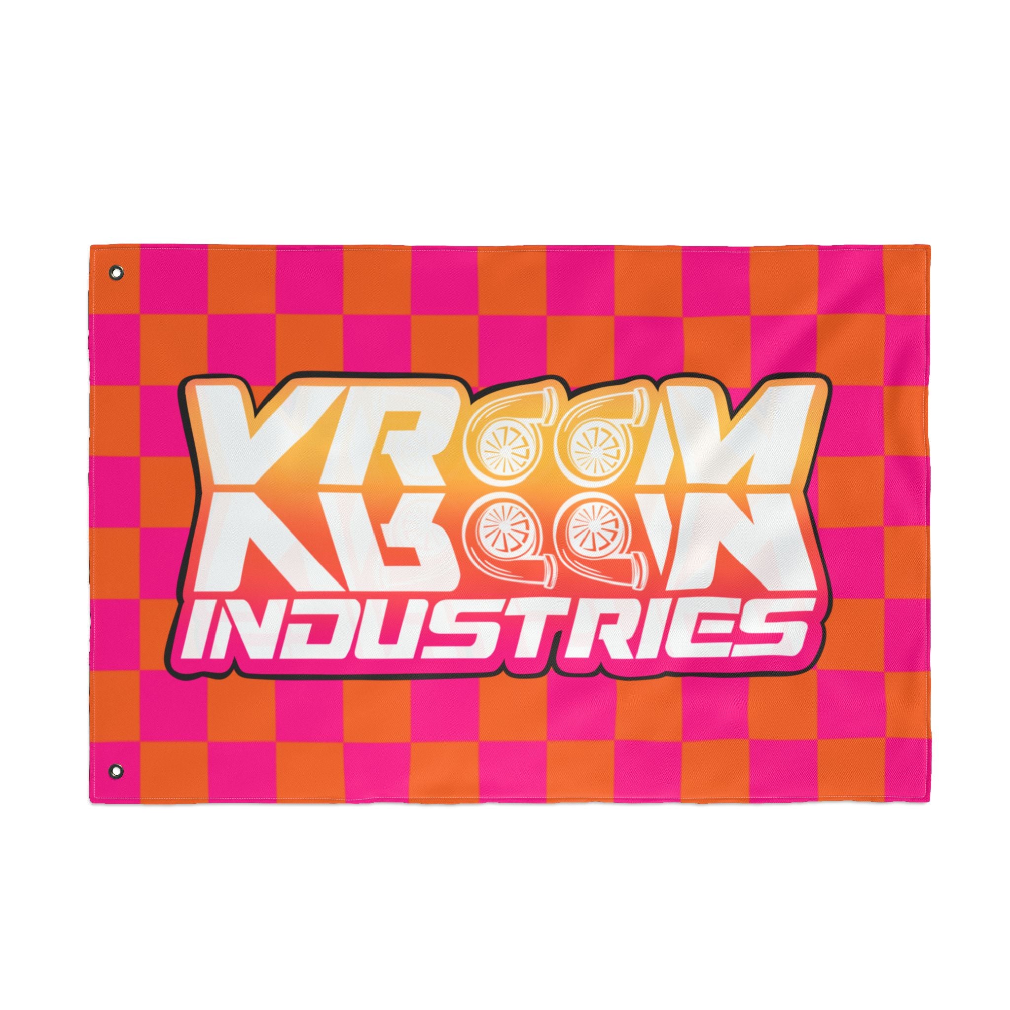 VroomVroom • Pink + Orange Sunset Checkered Flag
