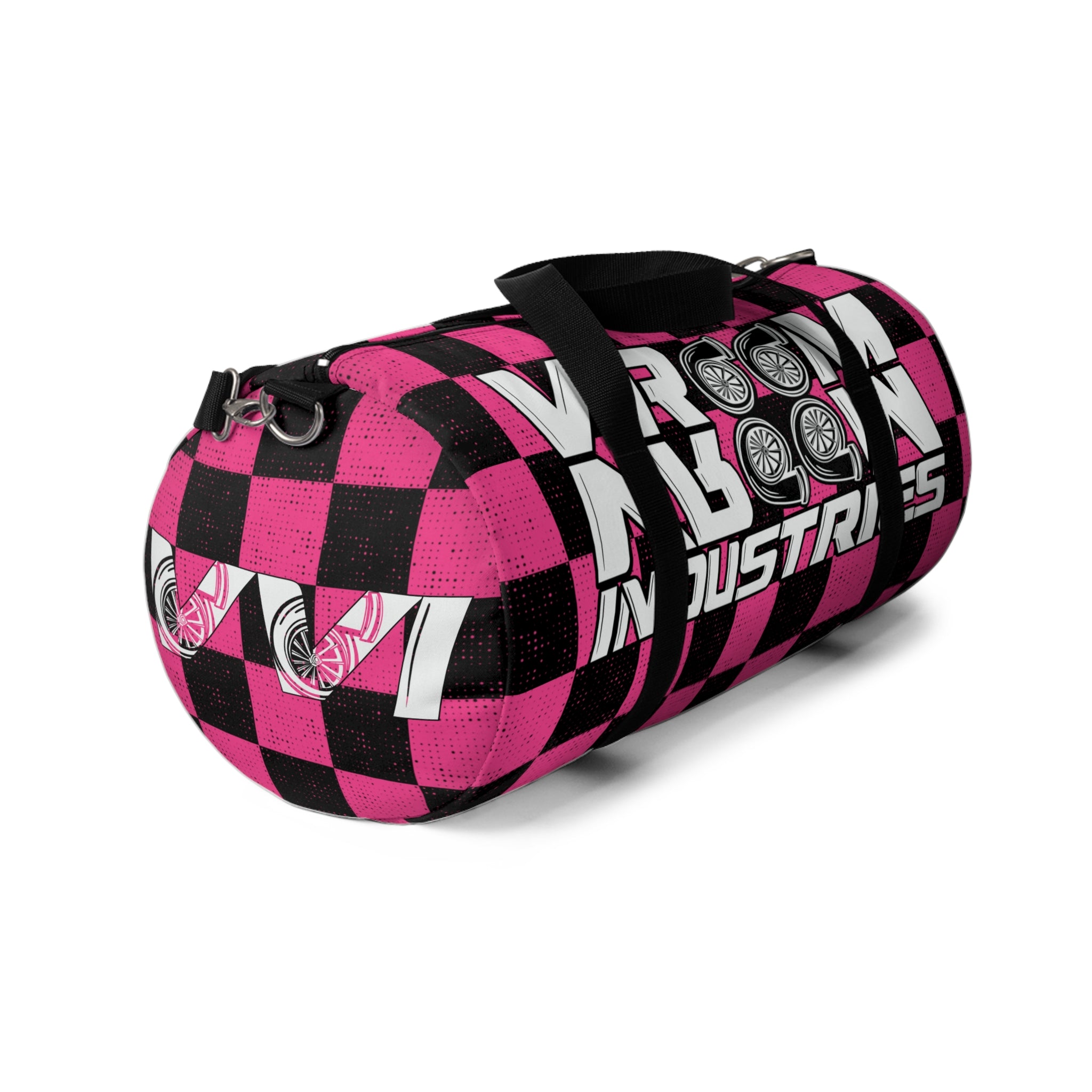 VroomVroom • Hot Pink & Black Checkered • Duffle Bag