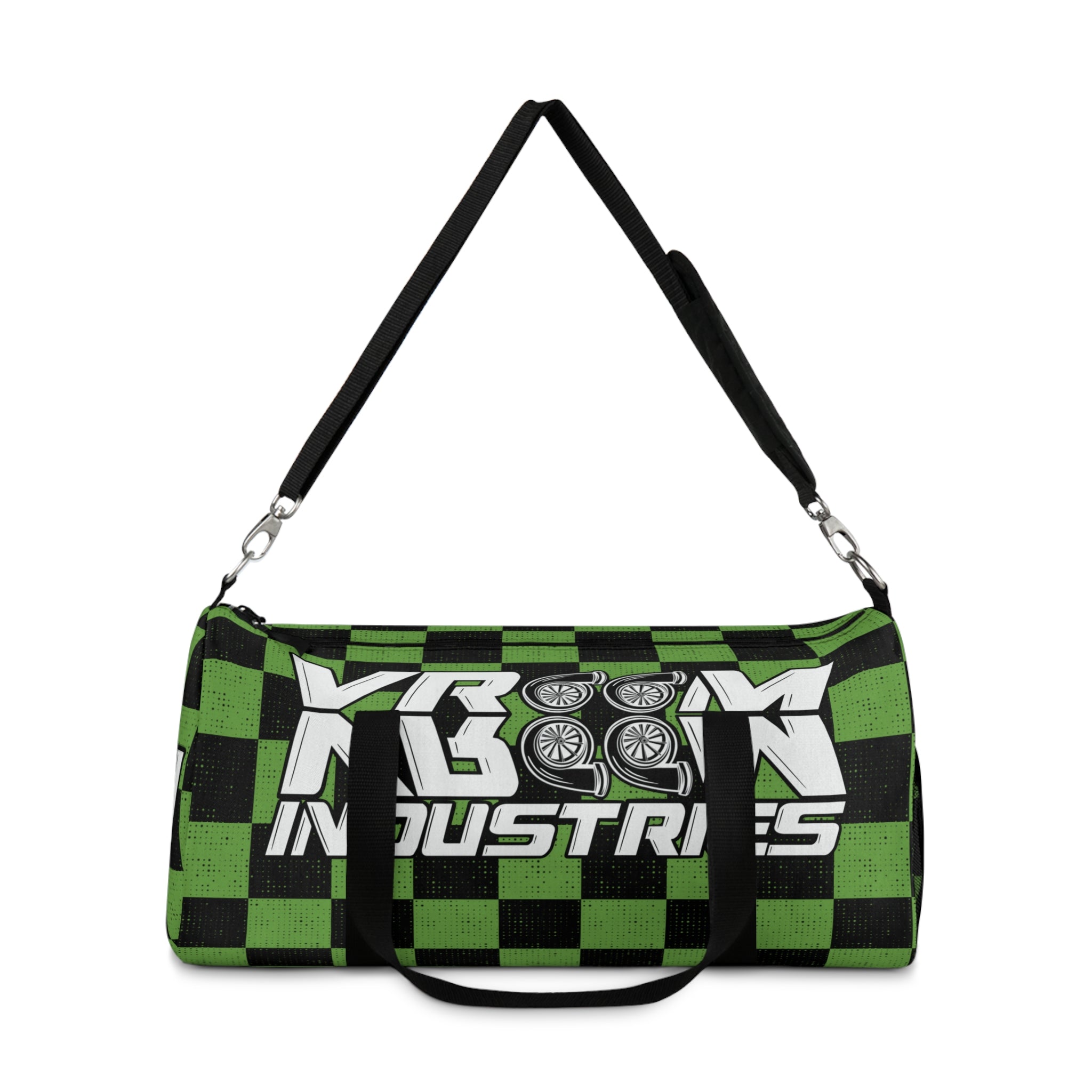 VroomVroom • Bright Green & Black Checkered • Duffle Bag