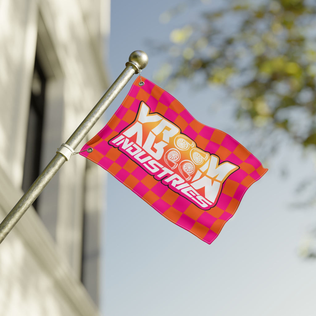 VroomVroom • Pink + Orange Sunset Checkered Flag