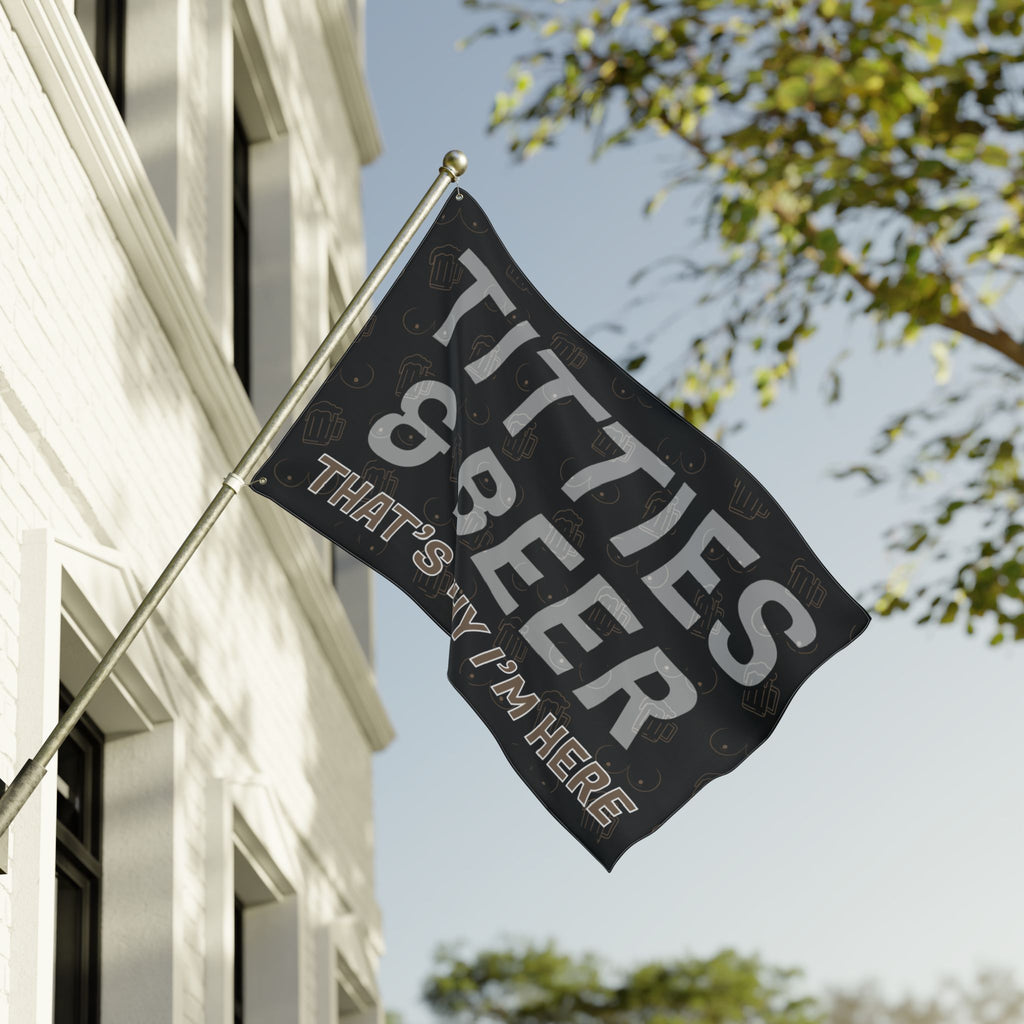 Titties & Beer That's Why I'm Here (Gold) + VroomVroom (Drivers Side) Flag