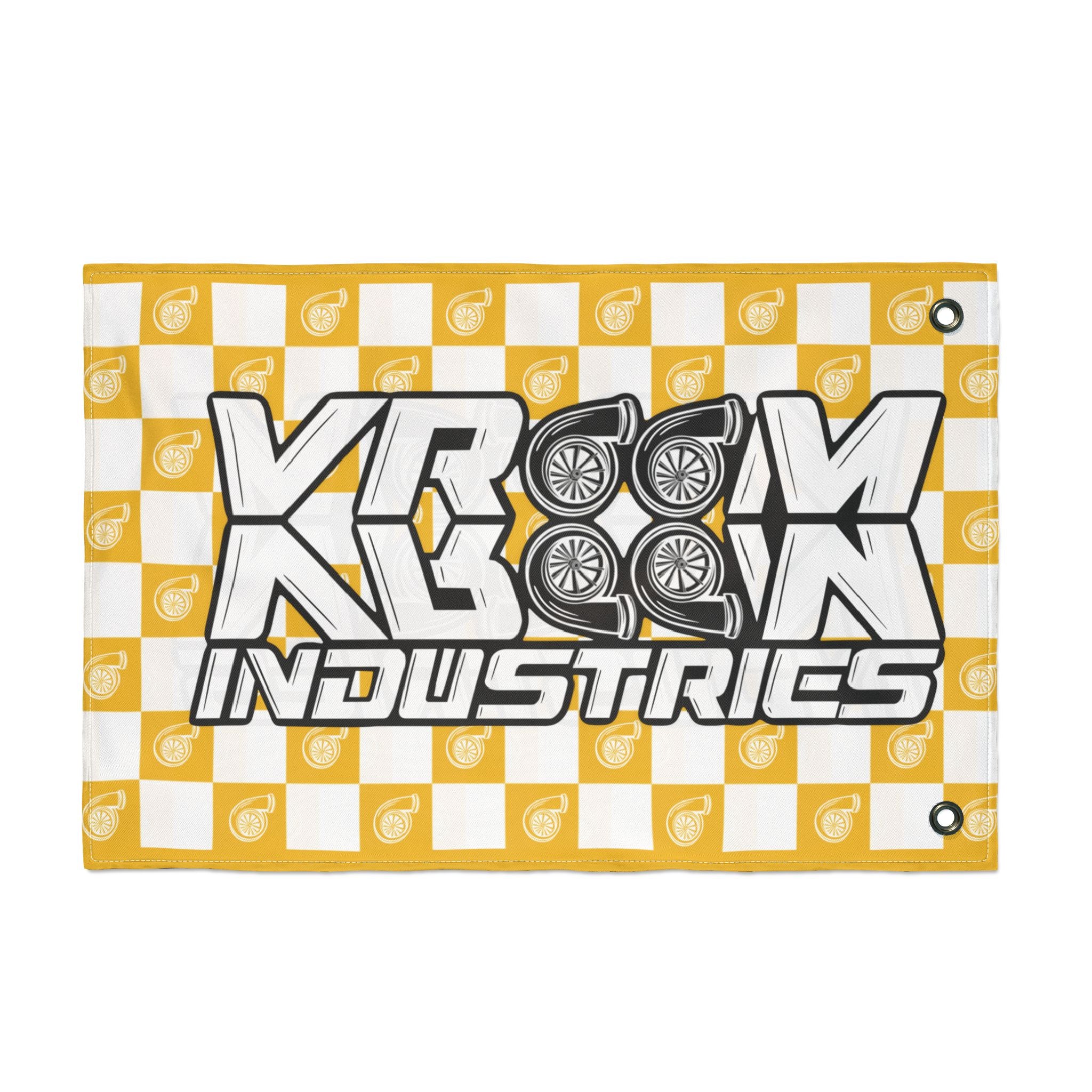 VroomVroom • Yellow + White • Turbo Checkered Flag
