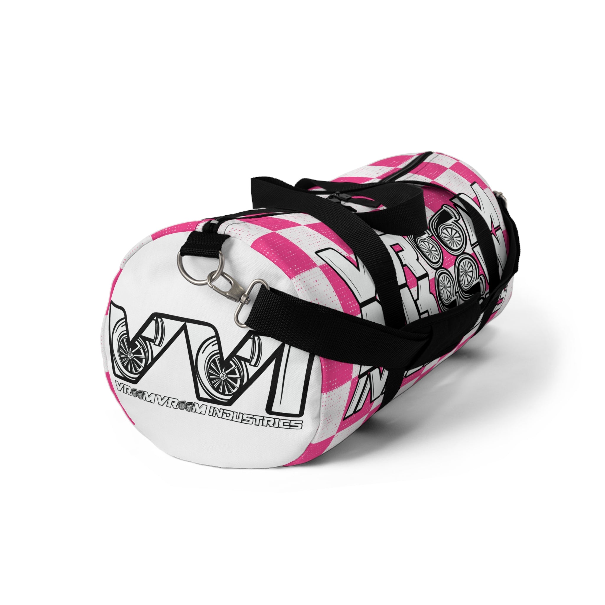 VroomVroom • Pink & White Checkered • Duffle Bag