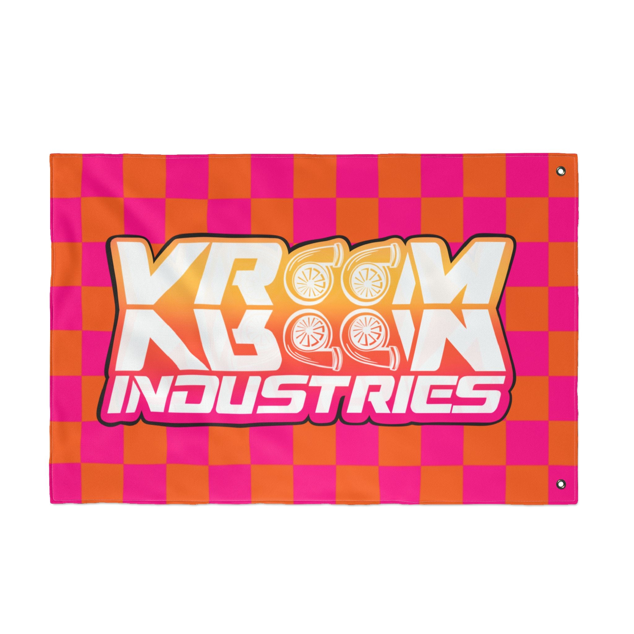 VroomVroom • Pink + Orange Sunset Checkered Flag