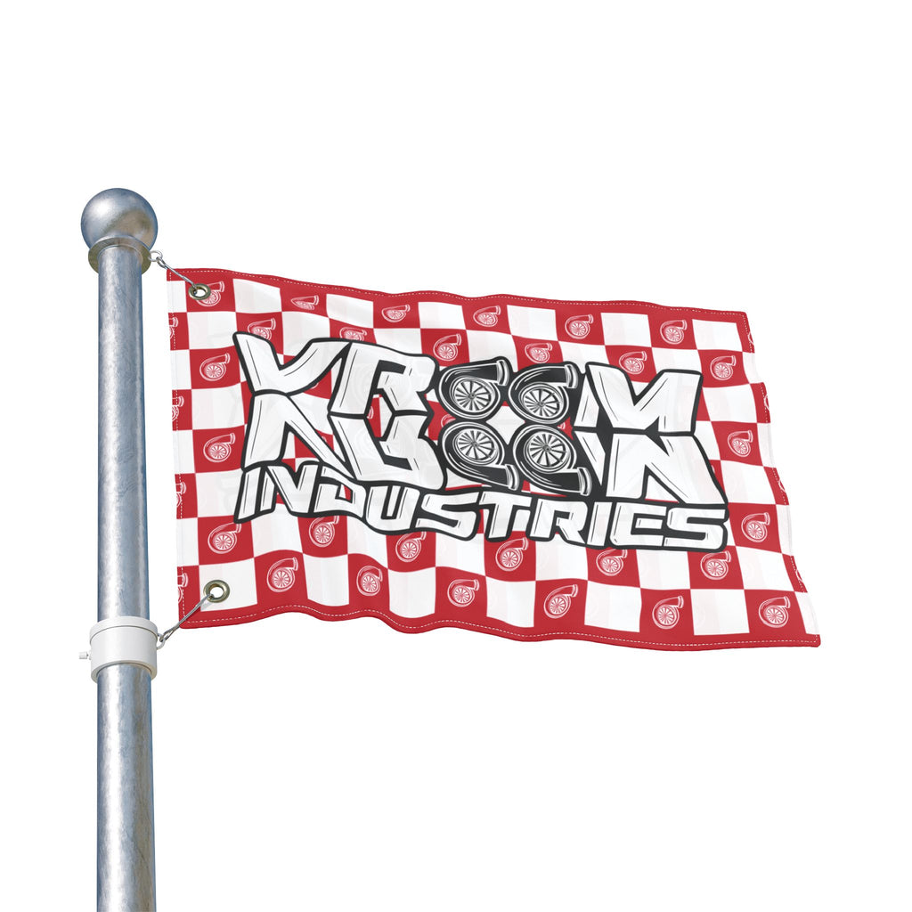 VroomVroom • Red & White • Turbo Checkered Flag
