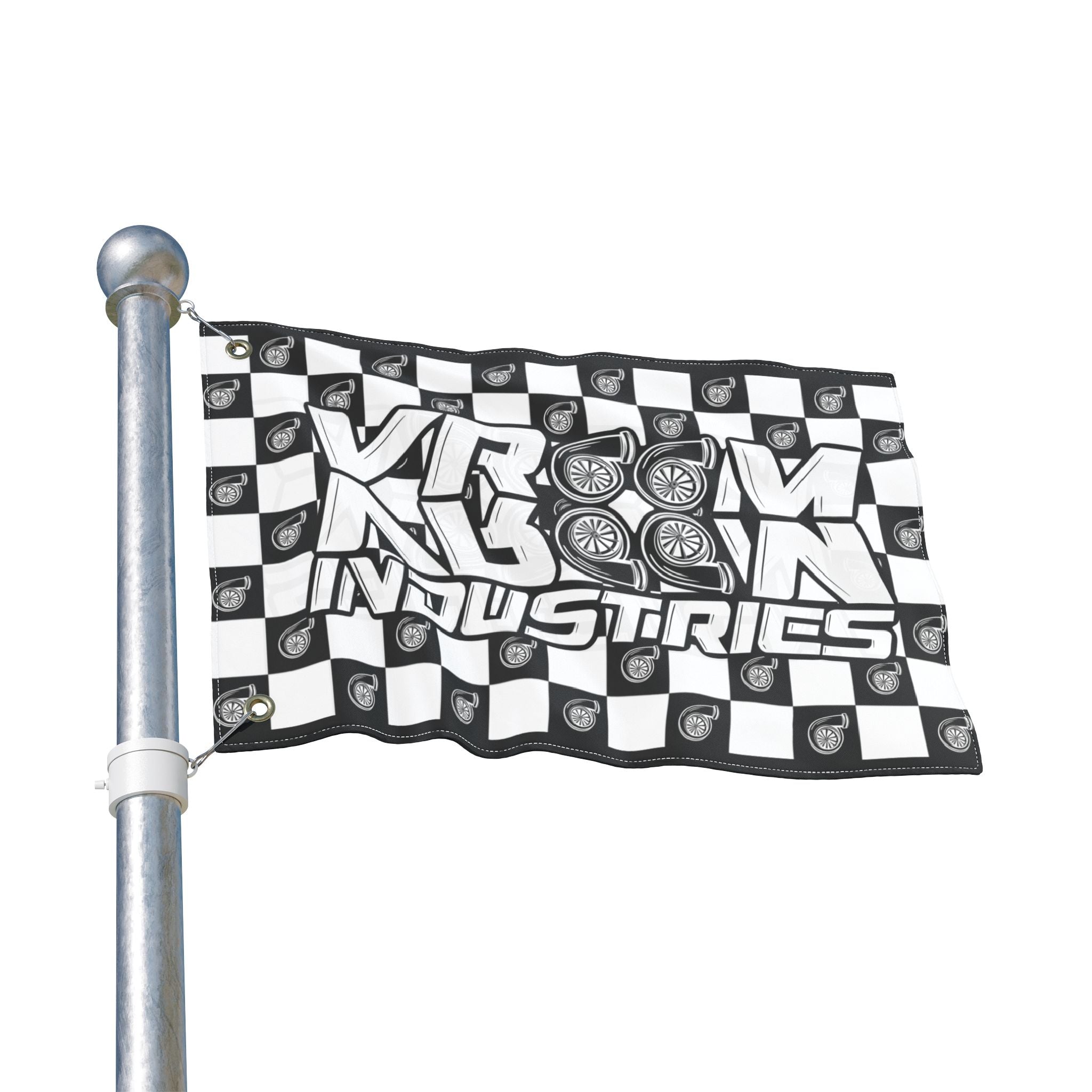 VroomVroom • Black & White • Turbo Checkered Flag