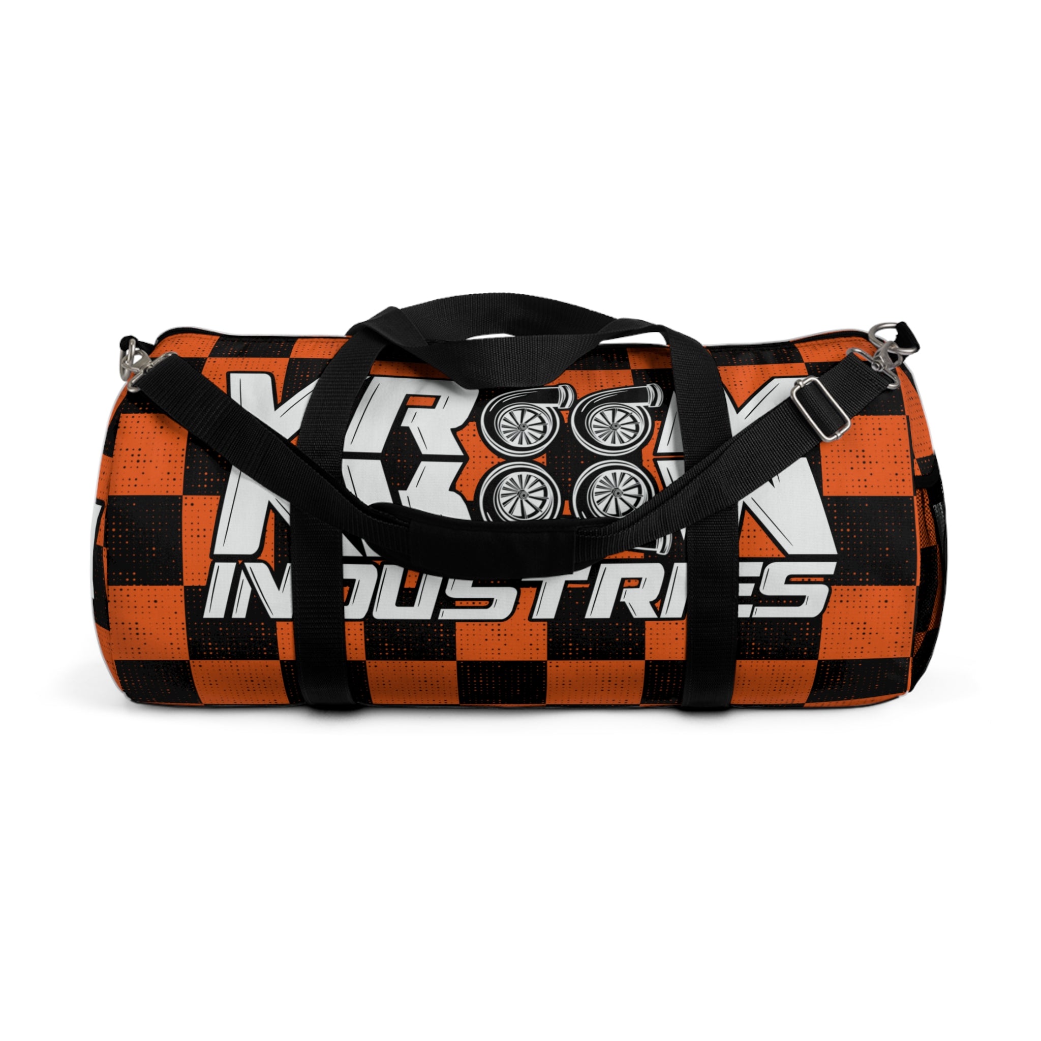 VroomVroom •  Orange & Black Checkered • Duffle Bag