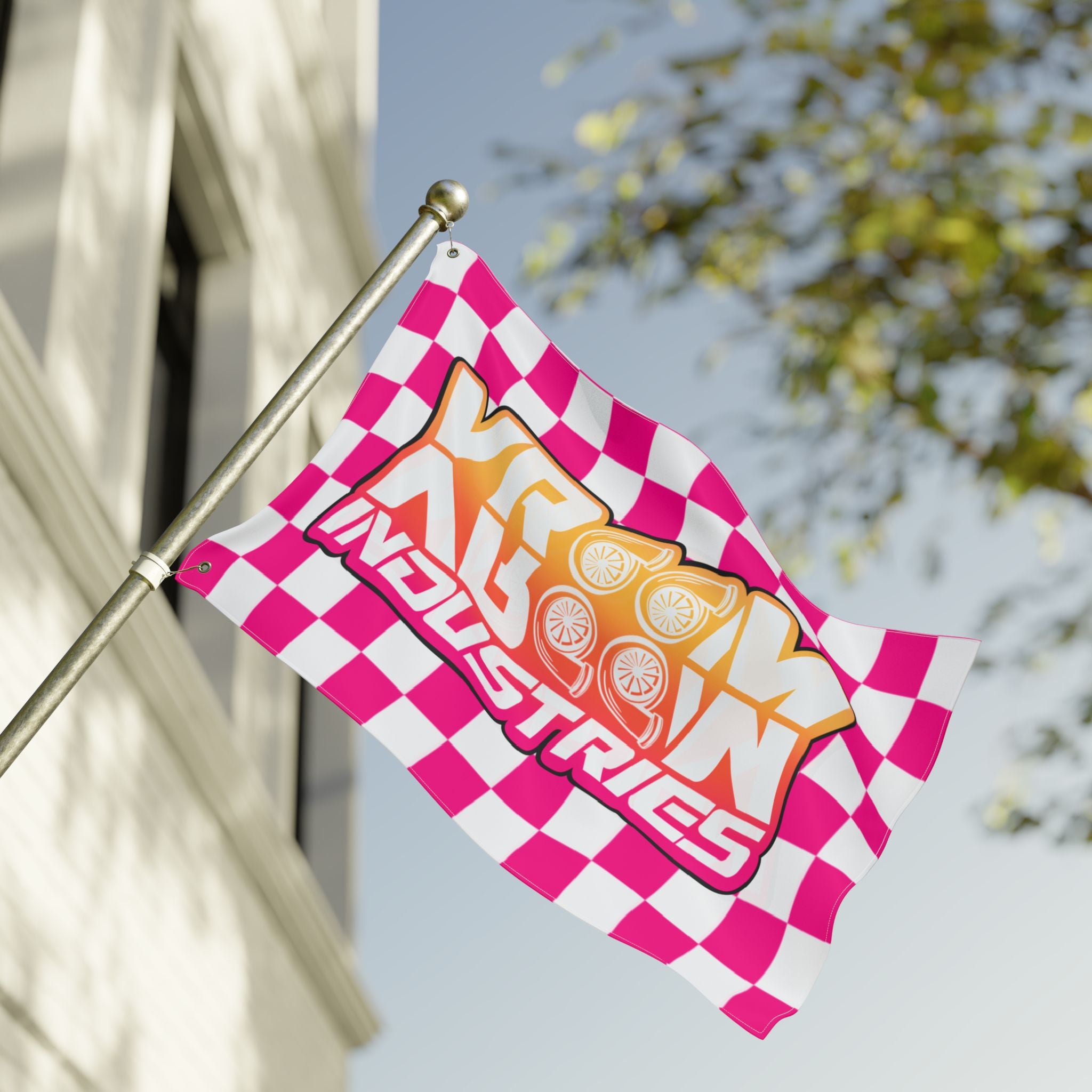 VroomVroom • Pink + White Sunset Flag