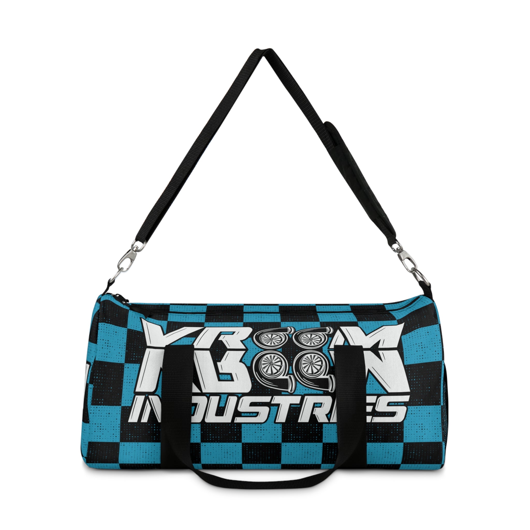 VroomVroom • Turquoise & Black Checkered •  Duffle Bag