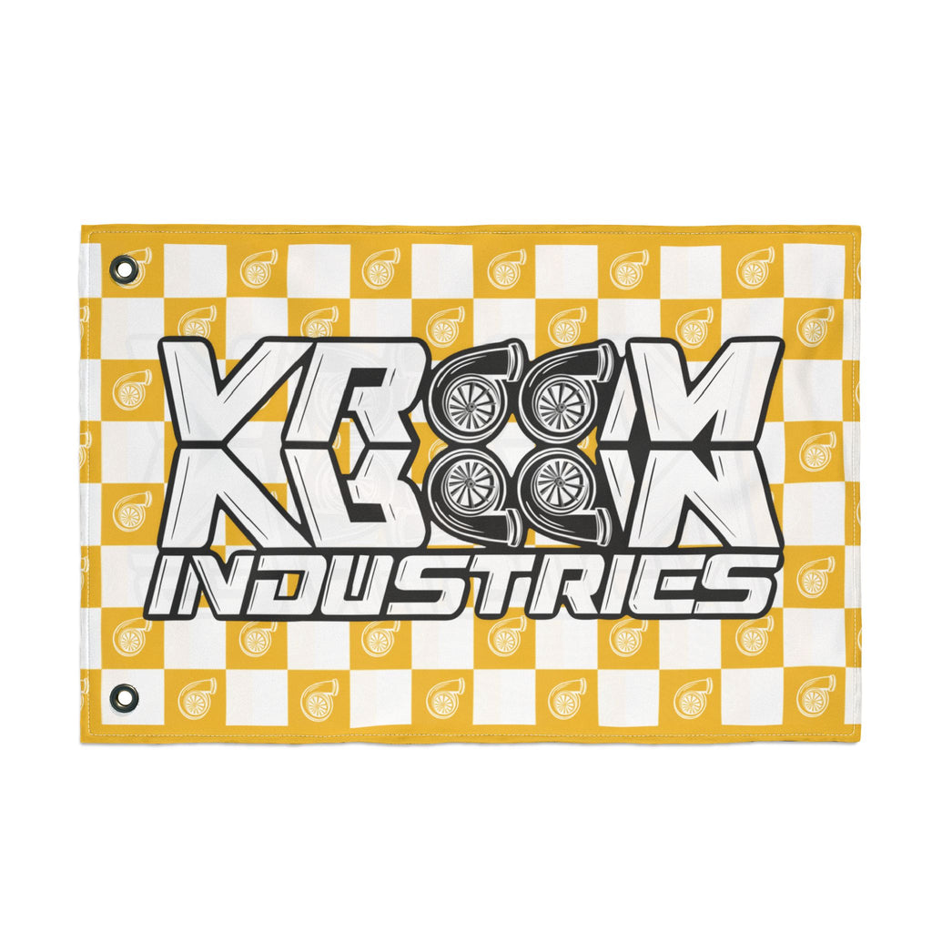 VroomVroom • Yellow + White • Turbo Checkered Flag