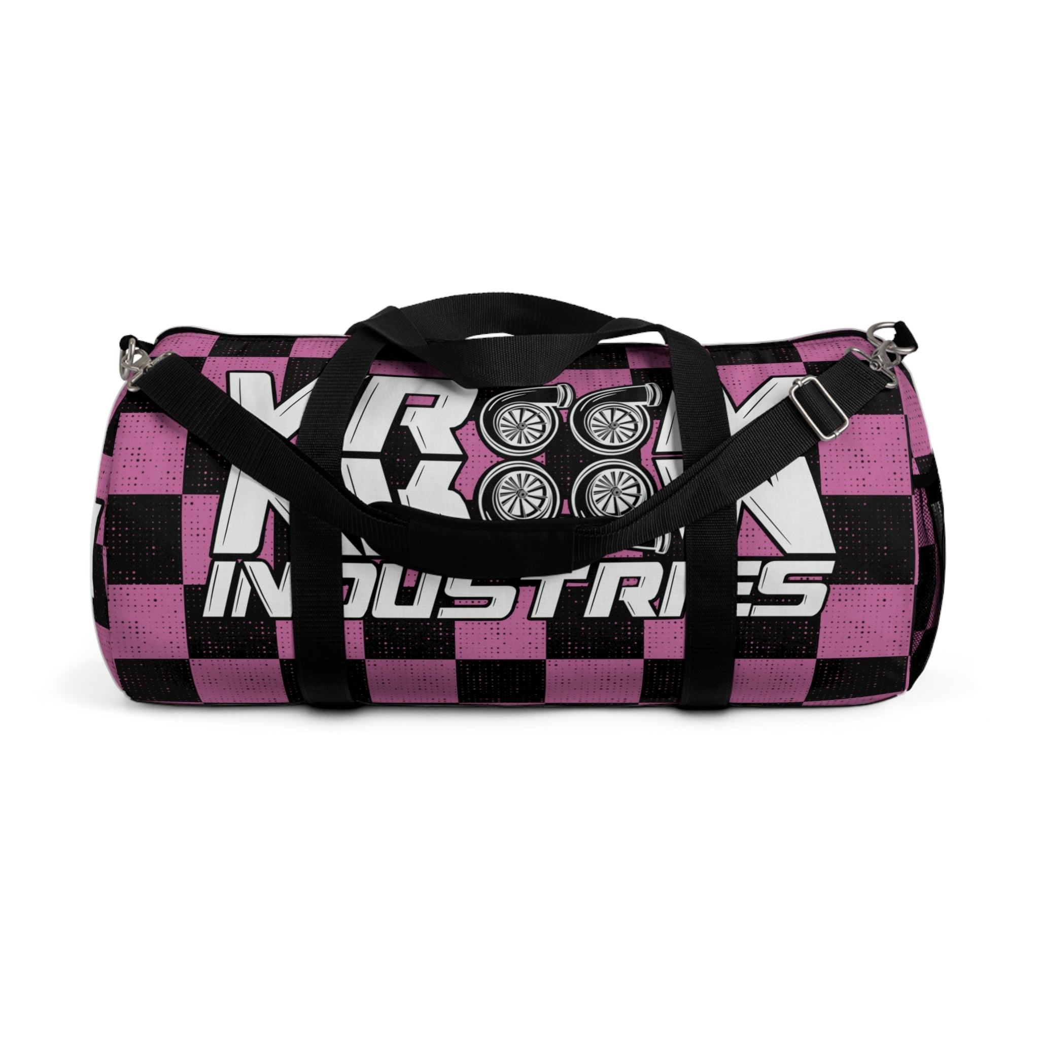 VroomVroom • Light Pink & Black Checkered • Duffle Bag