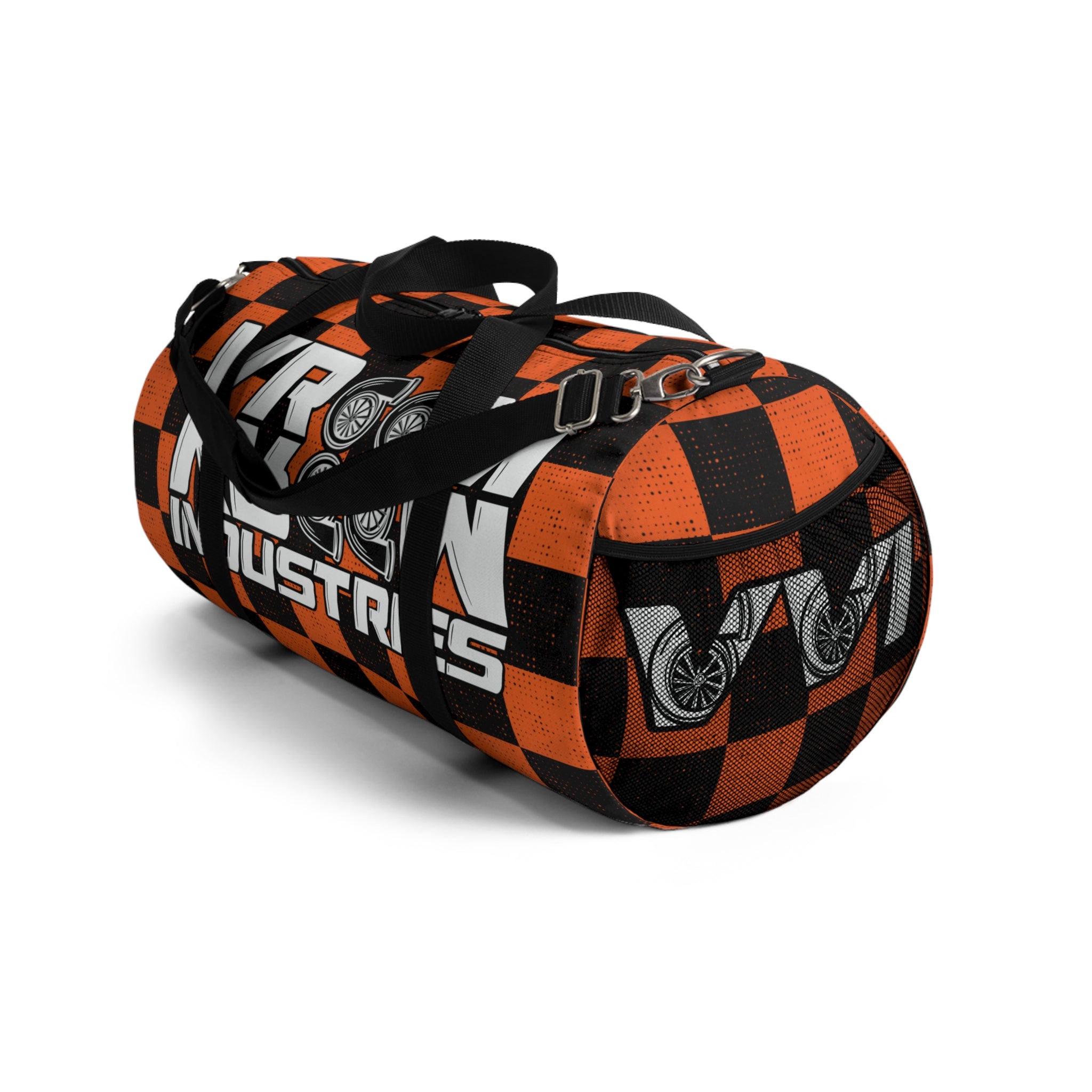 VroomVroom •  Orange & Black Checkered • Duffle Bag