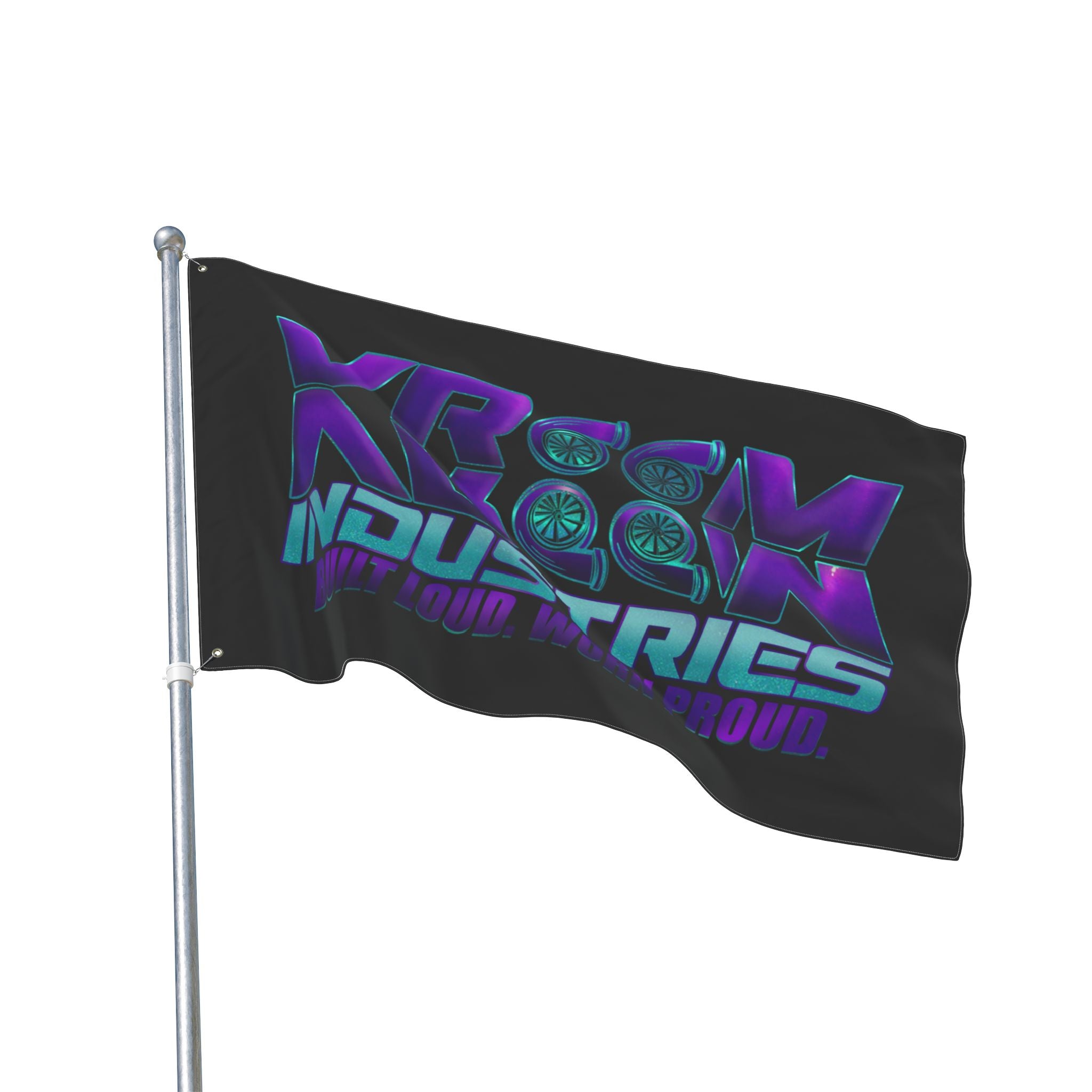 VroomVroom BLWP • Purple + Teal + Black (Same) Flag
