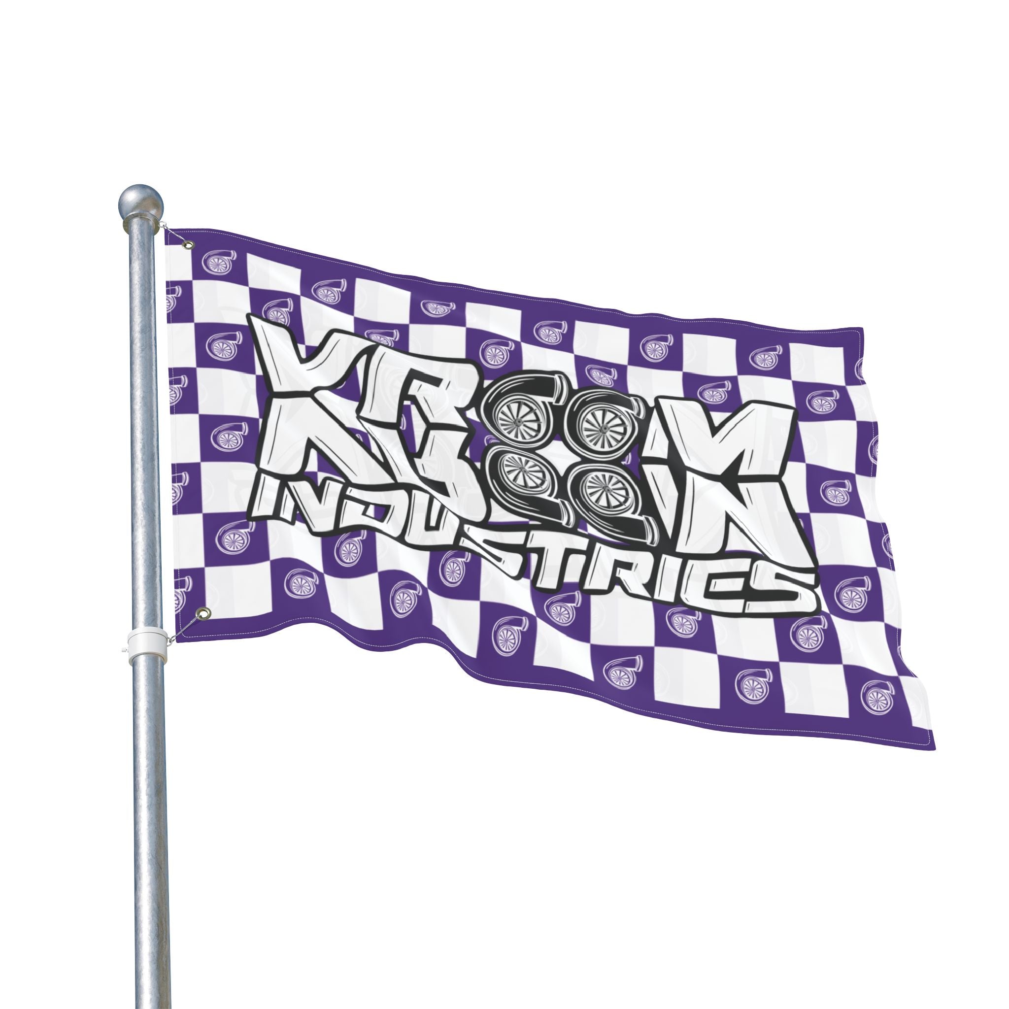 VroomVroom •  Purple + White Turbo Checkered • Flag