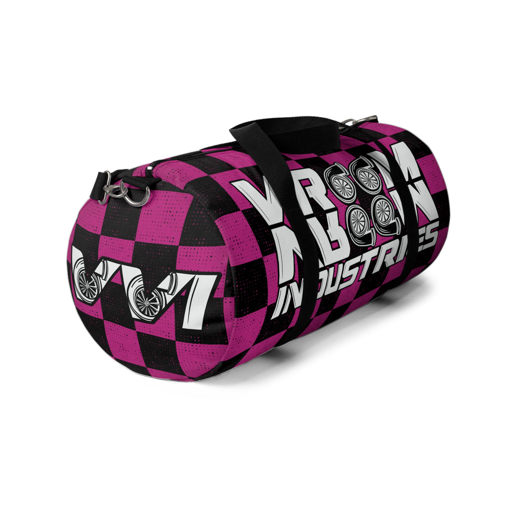 VroomVroom •  Pink & Black Checkered • Duffle Bag