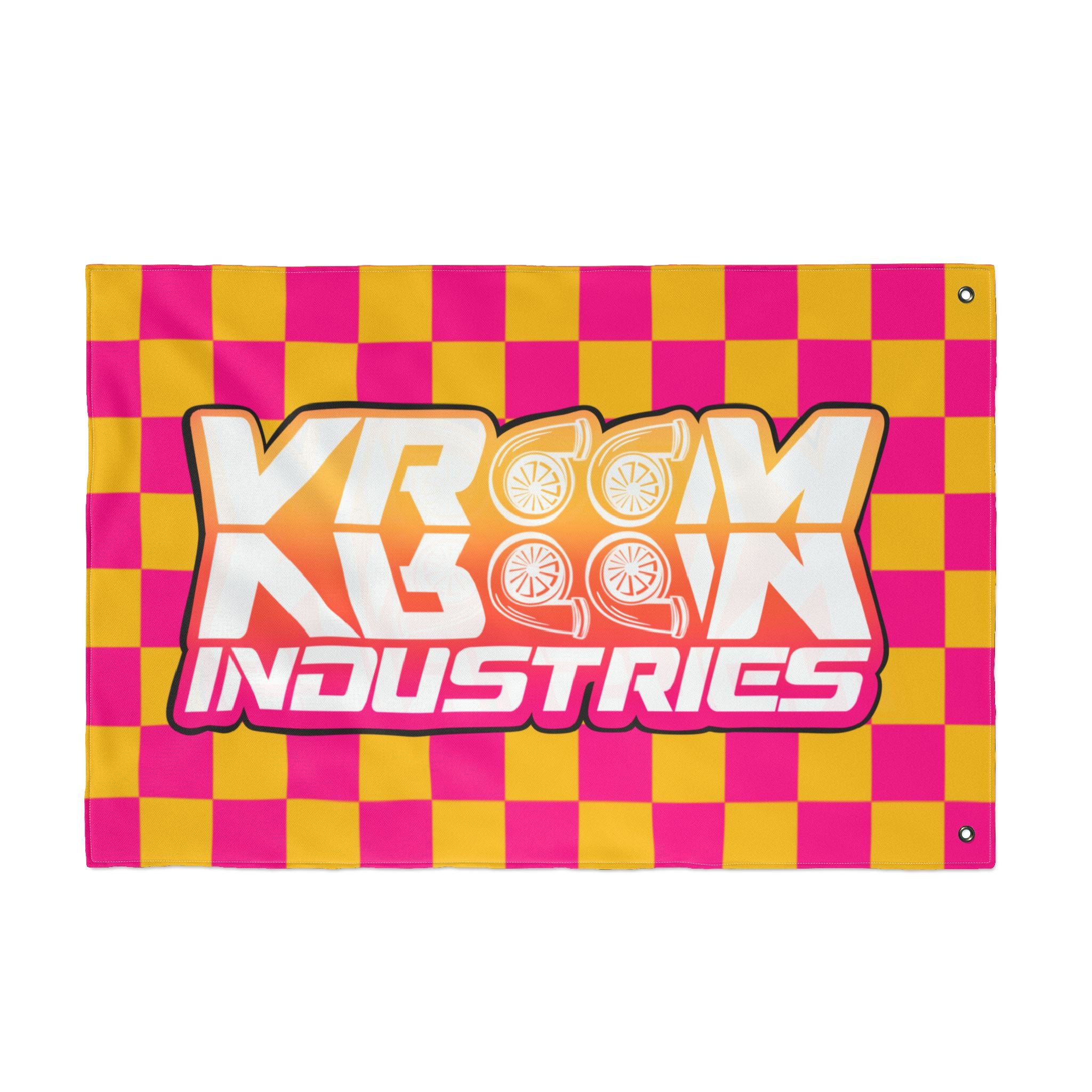 VroomVroom • Pink + Yellow Sunset Checkered Flag