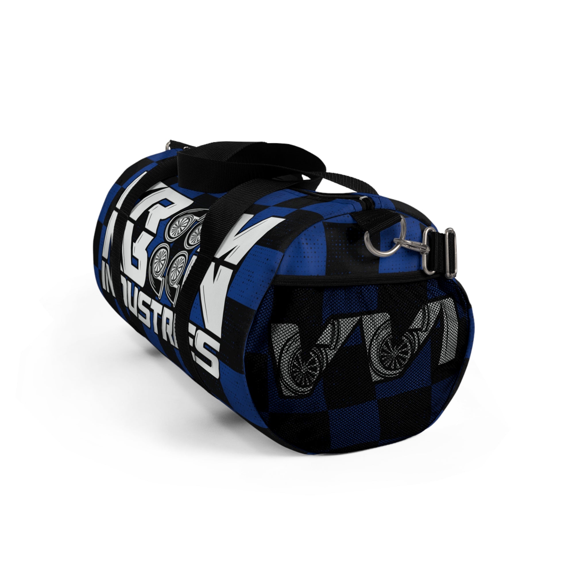 VroomVroom • Dark Blue & Black Checkered • Duffle Bag