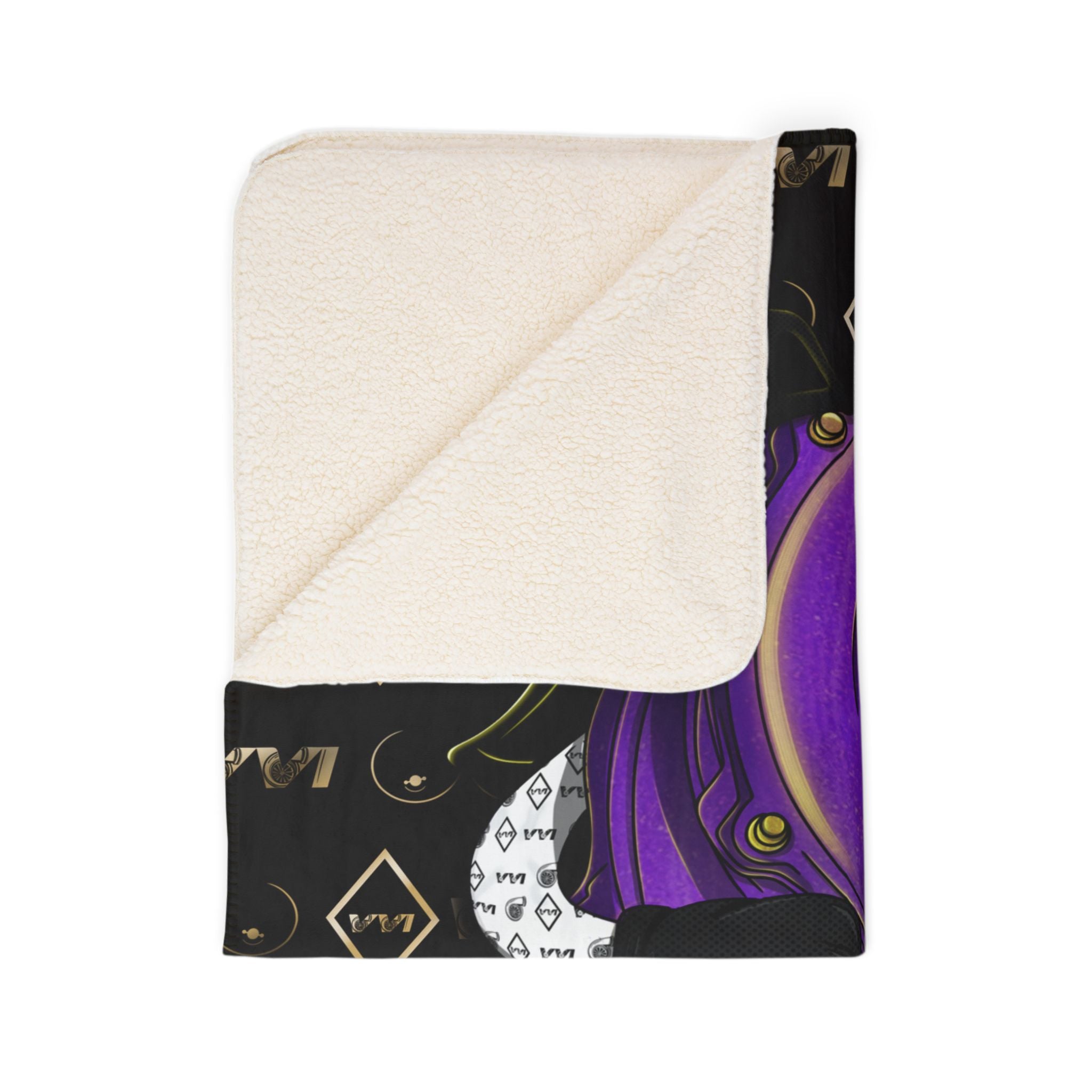 Vroomie Purple + Gold + Boobies • Sherpa Blanket